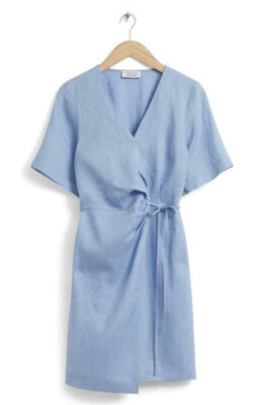 & OTHER STORIES Linen Diagonal Wrap Dress